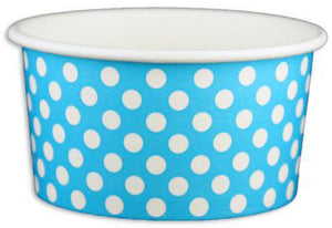 6 oz Blue Polka Dot Ice Cream Paper Cups - 1000ct