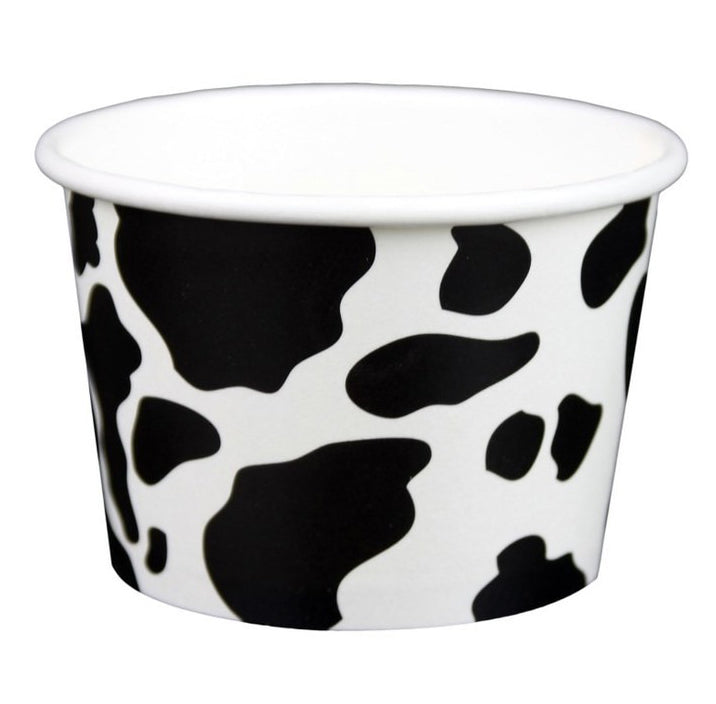 8 oz Cow Print Ice Cream Paper Cups - 1000ct