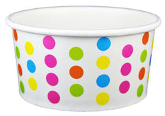 6 oz Multicolor Polka Dot Ice Cream Paper Cups - 1000ct