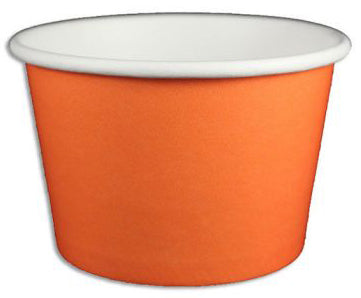 8 oz Solid Orange Ice Cream Paper Cups - 1000ct