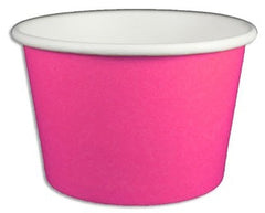 8 oz Solid Pink Ice Cream Paper Cups - 1000ct