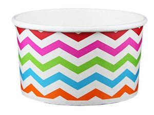 5 oz ZigZag White Multicolor Ice Cream Paper Cups - 1000ct