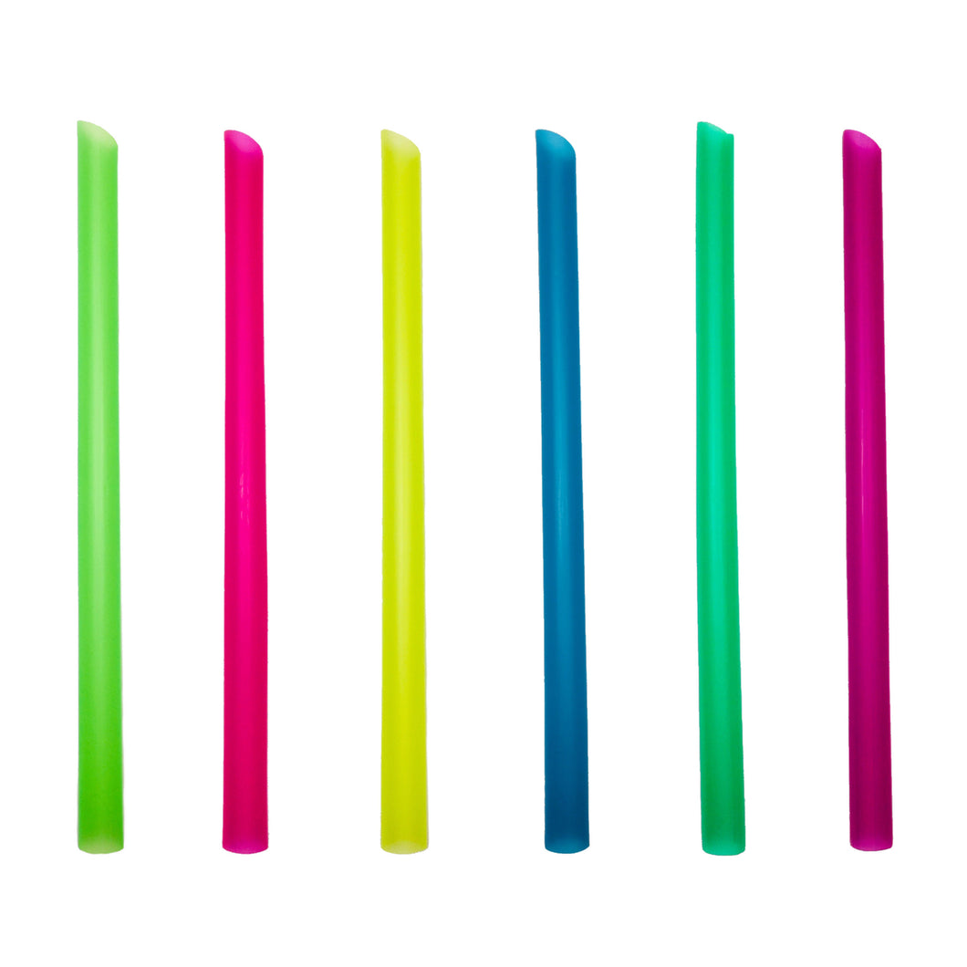 Wholesale Angle Cut Wrapped Boba Straw Assorted Colors (12mm) - 1800ct