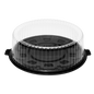 Wholesale 12'' PET Black Single Layer Cake Display Container with PET Clear Dome Lid - 50 Sets