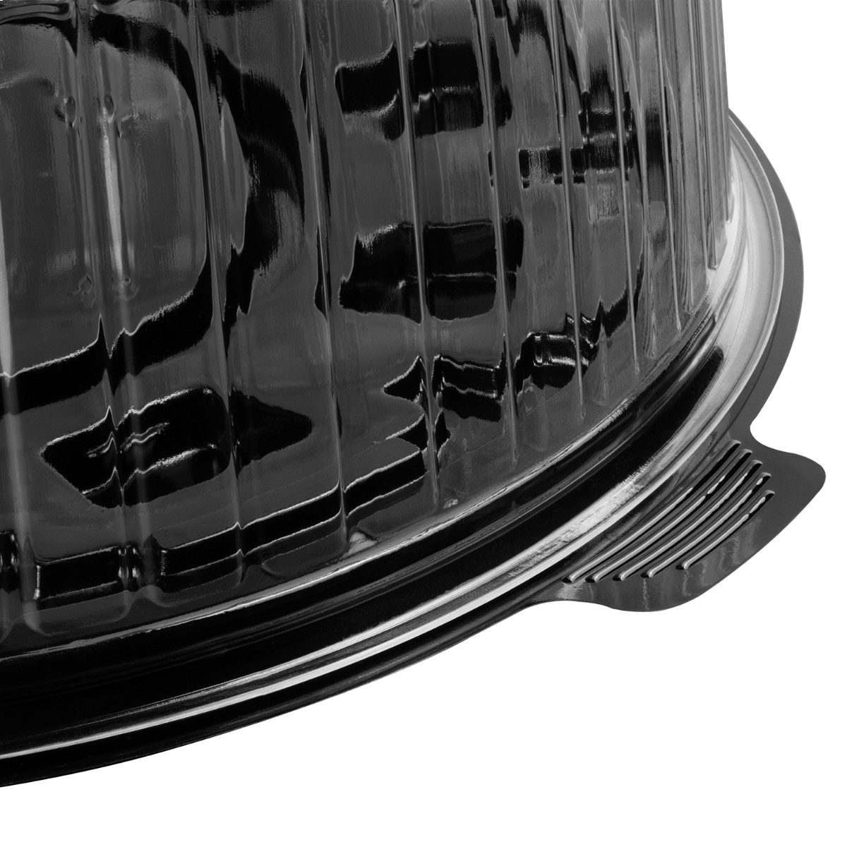 Wholesale 12'' PET Black Single Layer Cake Display Container with PET Clear Dome Lid - 50 Sets