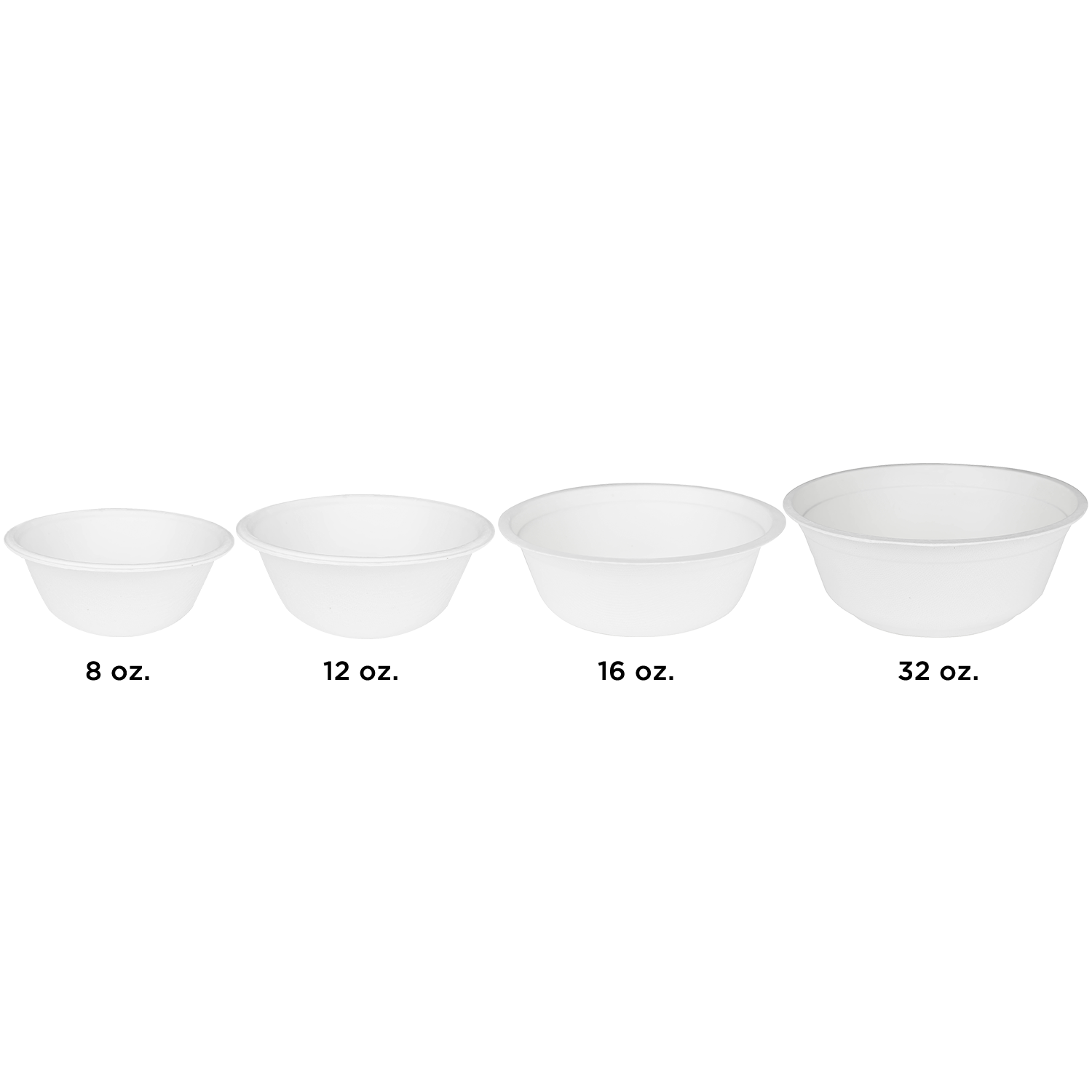Wholesale 32oz Compostable Bagasse Rice Bowls - 500 ct