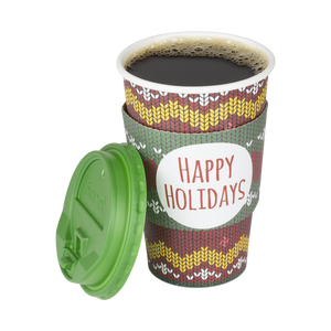 Wholesale 16oz Paper Hot Cups - Holiday Sweater (90mm) - 1,000 ct