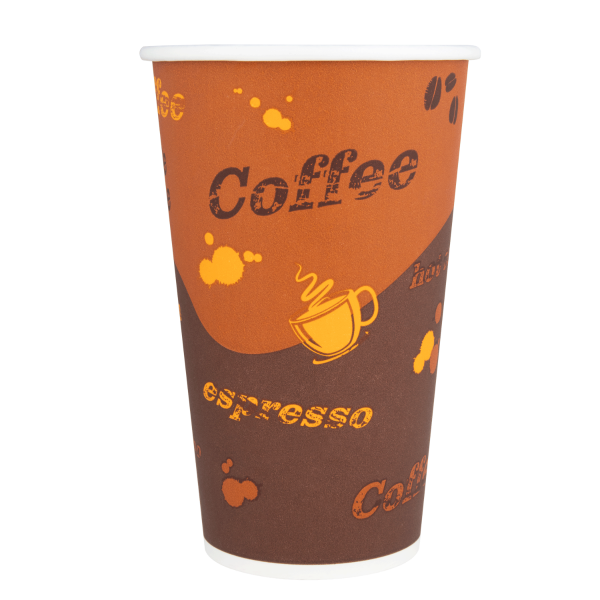 Wholesale 16oz Paper Hot Cups - Coffee (90mm) - 1,000 ct