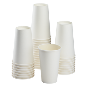 Wholesale 16oz Paper Hot Cups - White (90mm) - 1,000 ct