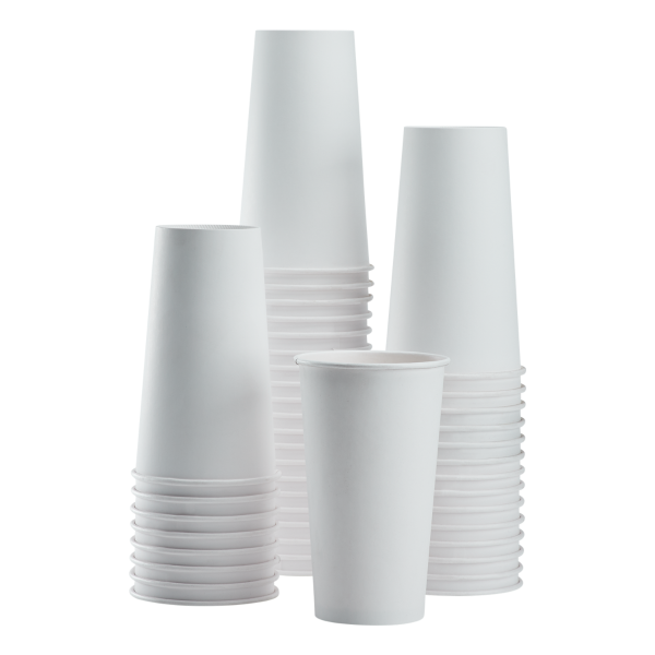 Wholesale 20oz Paper Hot Cups - White (90mm) - 600 ct