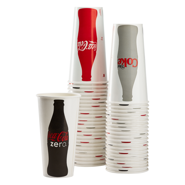 Wholesale 22oz Paper Cold Cups - Coca Cola (90mm) - 1,000 ct