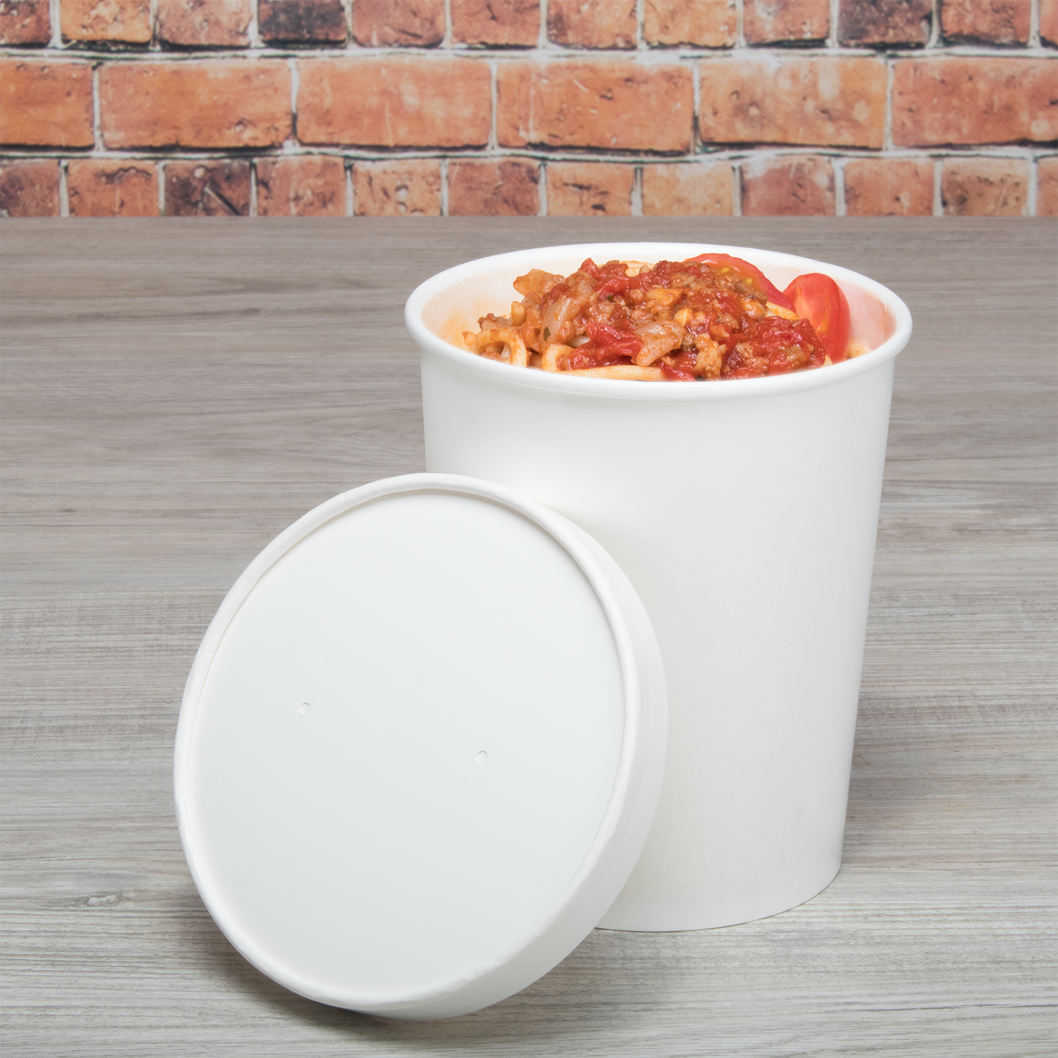 Wholesale Paper lid for 32 oz Gourmet Paper Cold/Hot Food Containers - 500 ct