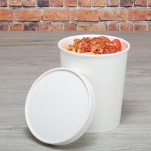 Load image into Gallery viewer, Wholesale Paper lid for 32 oz Gourmet Paper Cold/Hot Food Containers - 500 ct
