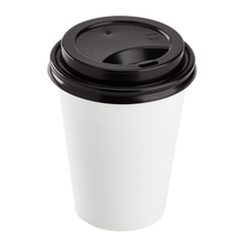 Load image into Gallery viewer, Wholesale 8 oz Paper Hot Cup Sipper Dome Lid Black - 1,000 ct
