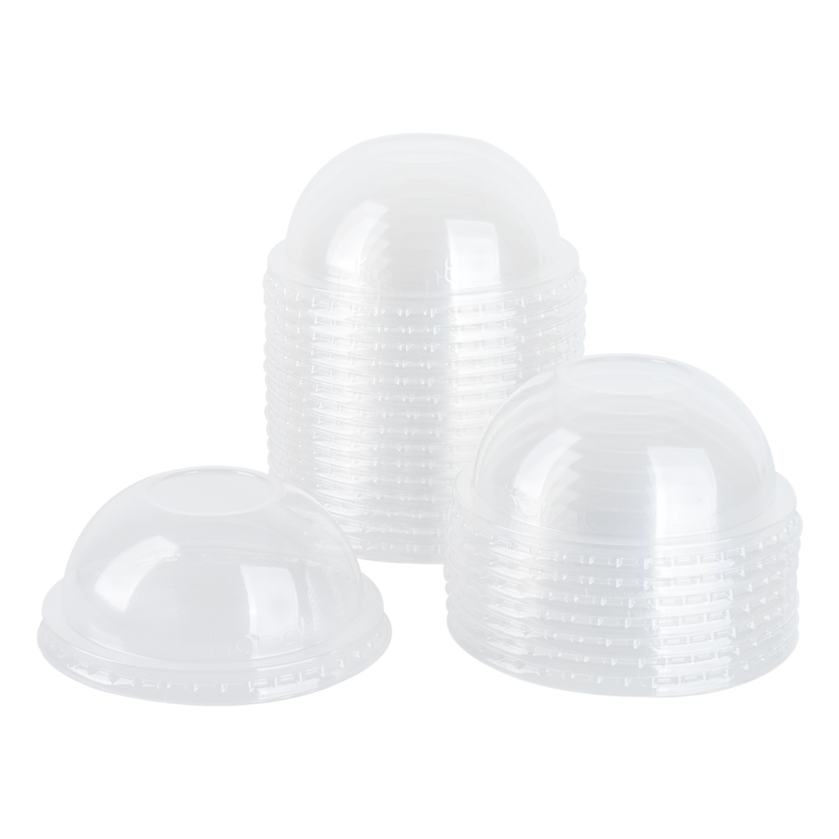 Wholesale 90mm PET Plastic Dome Lids - No Hole - 1,000 ct