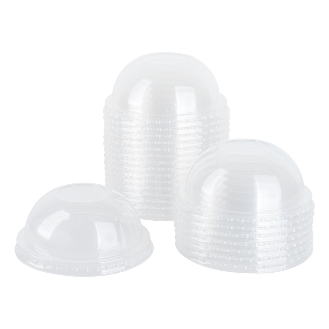 Wholesale 90mm PET Plastic Dome Lids - No Hole - 1,000 ct