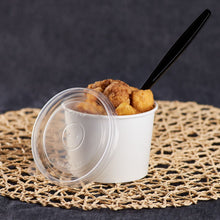 Load image into Gallery viewer, Wholesale 6/10oz PP Plastic Flat Lids for Paper and Gourmet Food Container 96mm - 1,000 ct
