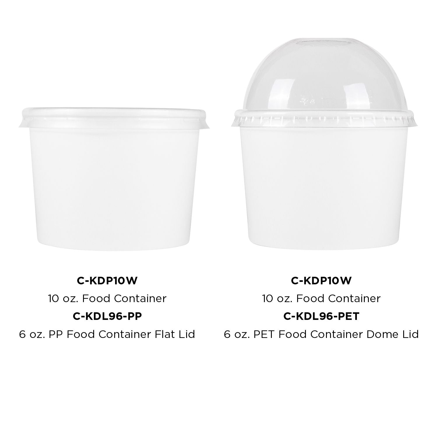 Wholesale 10oz Food Containers White 96mm - 1,000 ct