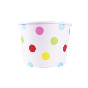Wholesale  12 oz Multicolor Polka Dot Ice Cream Paper Cups - 1000ct