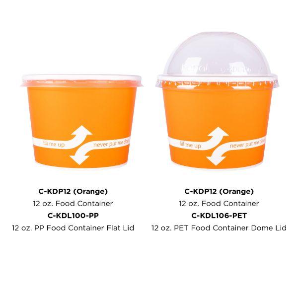 Wholesale 12 oz Orange Ice Cream Paper Cups (100mm) - 1,000 ct