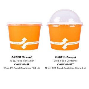 Wholesale 12 oz Orange Ice Cream Paper Cups (100mm) - 1,000 ct