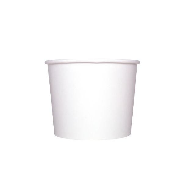16 oz Solid White Ice Cream Paper Cups - 1000ct