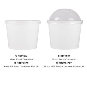 16 oz Solid White Ice Cream Paper Cups - 1000ct
