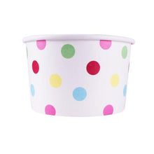 Load image into Gallery viewer, Wholesale 20 oz Multicolor Polka Dot Ice Cream Paper Cups (127mm) - 600 ct
