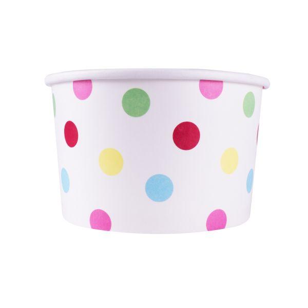 Wholesale 20 oz Multicolor Polka Dot Ice Cream Paper Cups (127mm) - 600 ct