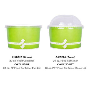 Wholesale 20 oz Green Ice Cream Paper Cups (127mm) - 600 ct