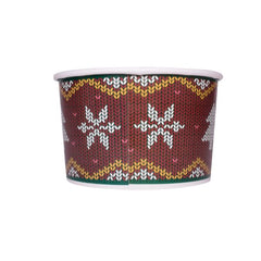 Wholesale 20 oz Holiday Pirnt Ice Cream Paper Cups (127mm) - 600 ct