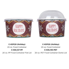 Wholesale 20 oz Holiday Pirnt Ice Cream Paper Cups (127mm) - 600 ct