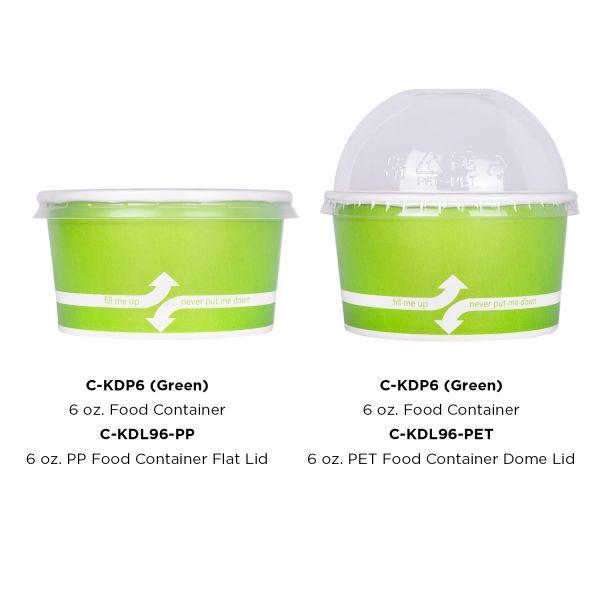 Wholesale 6 oz Green Ice Cream Paper Cups (96mm) - 1,000 ct