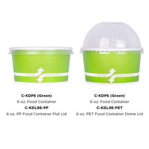 Wholesale 6 oz Green Ice Cream Paper Cups (96mm) - 1,000 ct