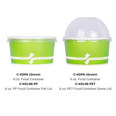 Wholesale 6 oz Green Ice Cream Paper Cups (96mm) - 1,000 ct