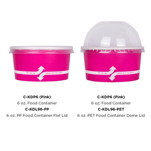 Wholesale 6 oz Pink Ice Cream Paper Cups (96mm) - 1,000 ct