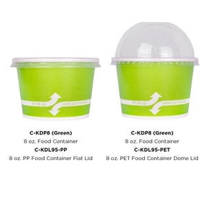 Wholesale 8 oz Green Ice Cream Paper Cups (95mm) - 1,000 ct