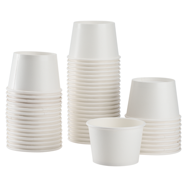 Wholesale 8 oz Solid White Ice Cream Paper Cups (95mm) - 1,000 ct