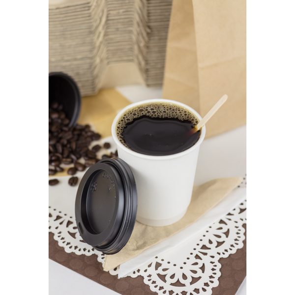 Wholesale 8oz Insulated Paper Hot Cups - White (80mm) - 500 ct