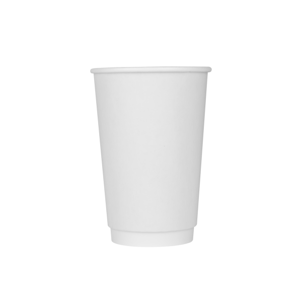 Wholesale 16oz Insulated Paper Hot Cups - White (90mm) - 500 ct
