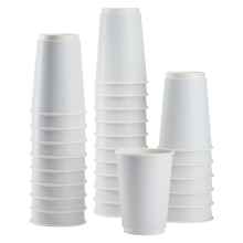 Load image into Gallery viewer, Wholesale 16oz Insulated Paper Hot Cups - White (90mm) - 500 ct
