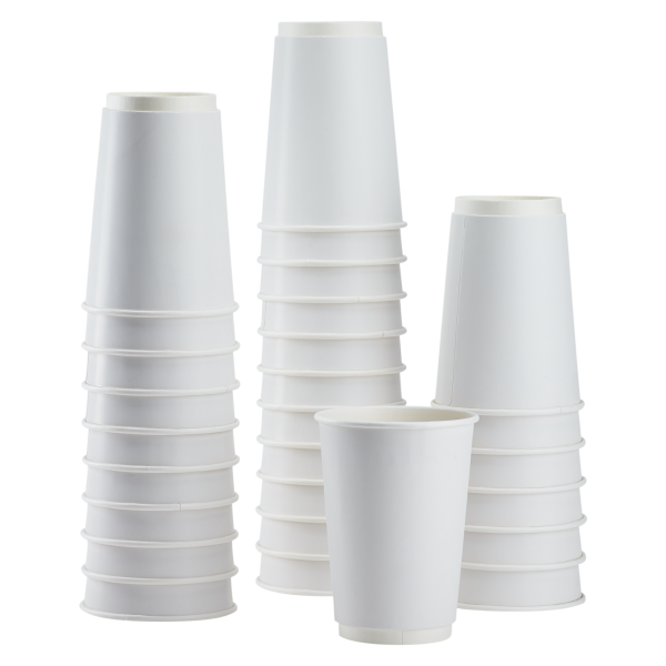 Wholesale 16oz Insulated Paper Hot Cups - White (90mm) - 500 ct