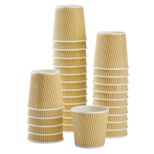 Load image into Gallery viewer, Wholesale 4oz Ripple Paper Hot Cups - Kraft (62mm) - 1000 ct
