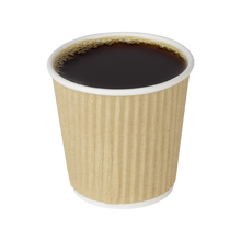Load image into Gallery viewer, Wholesale 4oz Ripple Paper Hot Cups - Kraft (62mm) - 1000 ct

