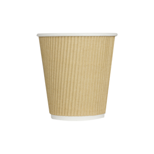 Wholesale 10oz Ripple Paper Hot Cups - Kraft (90mm) - 500 ct