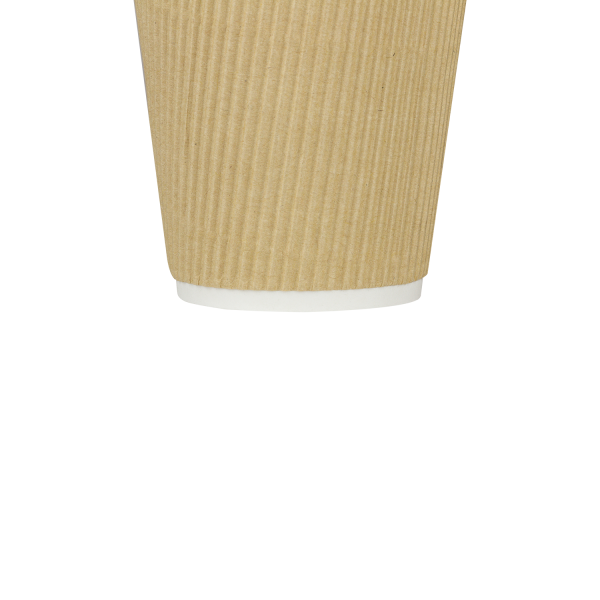 Wholesale 10oz Ripple Paper Hot Cups - Kraft (90mm) - 500 ct