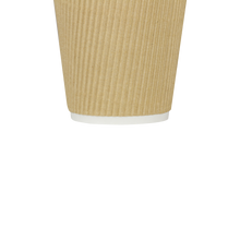 Load image into Gallery viewer, Wholesale 10oz Ripple Paper Hot Cups - Kraft (90mm) - 500 ct
