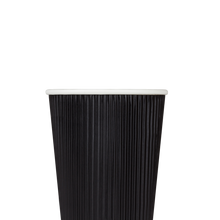 Load image into Gallery viewer, Wholesale 16oz Ripple Paper Hot Cups - Black (90mm) - 500 ct
