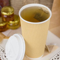 Wholesale 20oz Ripple Paper Hot Cups - Kraft (90mm) - 500 ct