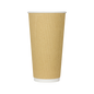 Wholesale 20oz Ripple Paper Hot Cups - Kraft (90mm) - 500 ct